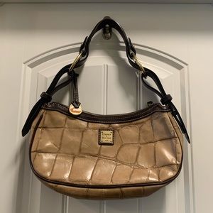 Dooney & Bourke Tan Croc-Embossed Shoulder Bag
